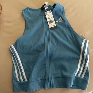 Adidas zip tank crop top